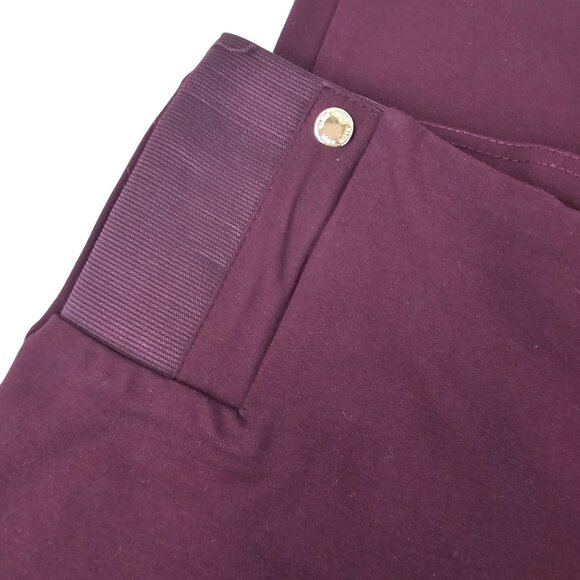 Womens L Anne Klein Wine Red Straight Slim Business Casual Office Comfort Pants - Picture 6 of 13